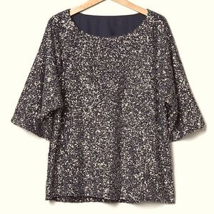 GAP Kimono Women's Sequin Blouse - Black Silver